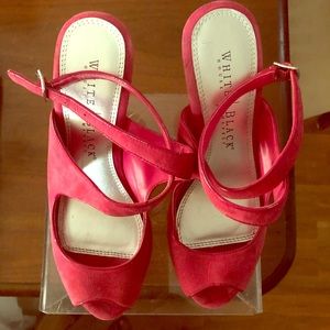 White House market suede pink heels